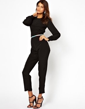 ASOS Simple Jumpsuit with Long Sleeves - Black £22.00