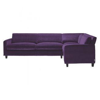 CHESTER Purple velvet left-arm corner sofa