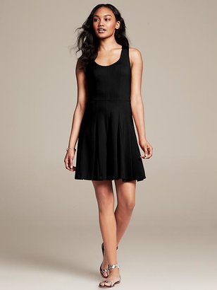 Banana Republic Cross-Back Ponte Fit-and-Flare Dress