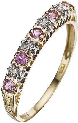 Love GEM 9 Carat Diamond and Pink Sapphire Eternity Ring