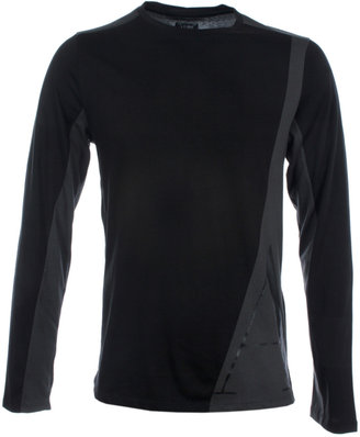 Armani Jeans Black & Dark Grey Long Sleeve Crew Neck T-Shirt