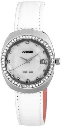 Jowissa Women's J4.105.L Como Stainless Steel White Genuine Leather Date Watch
