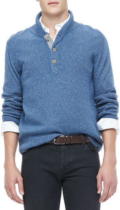 Neiman Marcus Shawl Collar Sweater, Blue