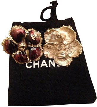 Chanel Burgundy Earrings