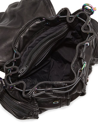 Alexander Wang Mini Marti Washed Leather Backpack, Black