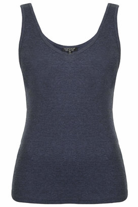 Topshop Skinny fit ribbed vest with v-neck. 65% polyester, 35% cotton. machine washable.