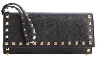 Valentino black leather 'Rockstud' studded detail wallet