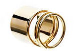 Topshop Womens **Solid Metal and Spring Ring by Orelia - Gold