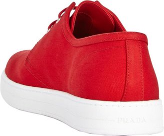 Prada Suede Blucher Sneakers-Red