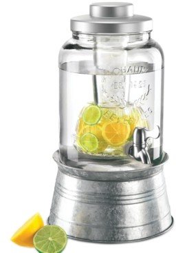 Artland Masonware Galvanized Tin and Glass 2-Gallon Beverage Dispenser