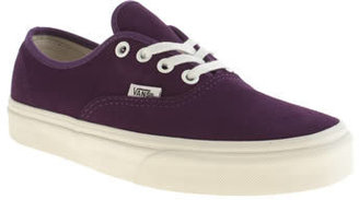 Vans womens purple authentic trainers