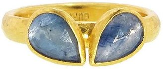 Gurhan Unique Double Pale Blue Sapphire Stacking Ring - 24 Karat Yellow Gold