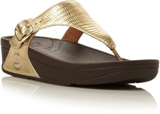 FitFlop Skinny leather round toe flat buckle sandals