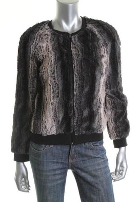 Aqua NEW Gray Faux Fur Lined Long Sleeves Coat Jacket L BHFO