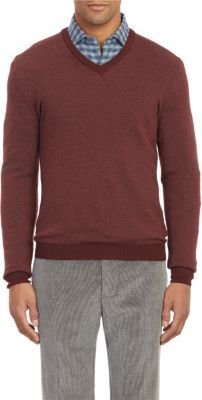 Zanone Thermal-Stitch V-neck Pullover Sweater