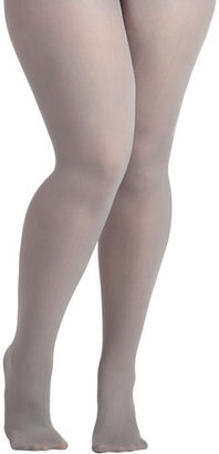 Look From London Hosiery Seize the Day Tights in Grey - Plus Size