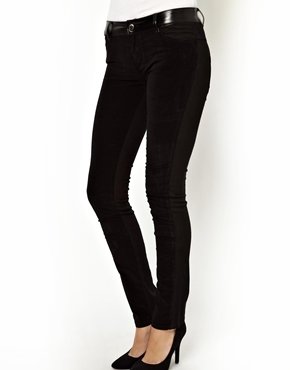 Vanessa Bruno Jeans with Leather Waistband in Two Tone Fabric