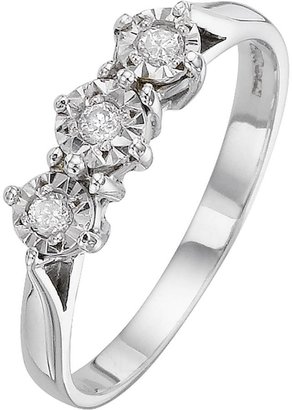 Trilogy Love DIAMOND 9 Carat White Gold 10 Point Illusion Set Diamond Ring