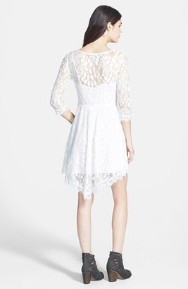 Free People Floral Mesh Fit & Flare Dress