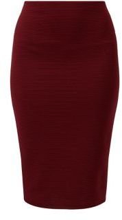 New Look Burgundy Ribbed Stripe Pencil Skirt