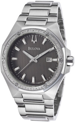 Bulova Men's Diamond Stainless Steel Watch
