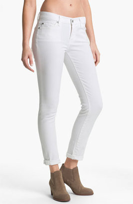 7 For All Mankind 'The Slim Cigarette' Stretch Jeans (Clean White)