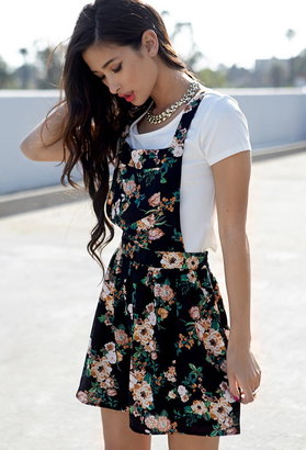 Forever 21 Floral Print Overall Dress
