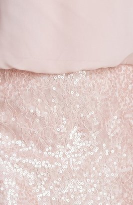 Aidan Mattox Embellished Lace & Chiffon Blouson Dress (Online Only)