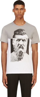 Neil Barrett White & Grey Mohawked Philosopher T-Shirt