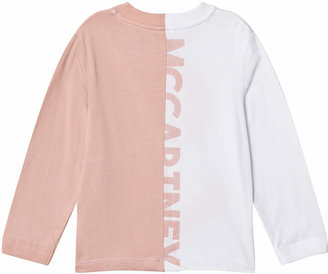 Stella McCartney Kids Pink and White Long Sleeved T-Shirt