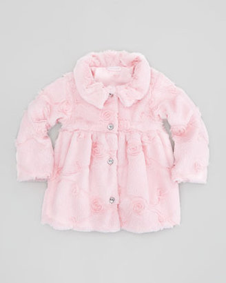 cachcach Poppy Seed-Swirls Faux-Fur Coat, Pink, Sizes 2-4
