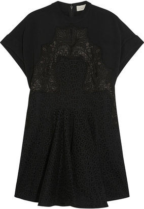 Stella McCartney Jeanette cotton-blend lace and crepe top