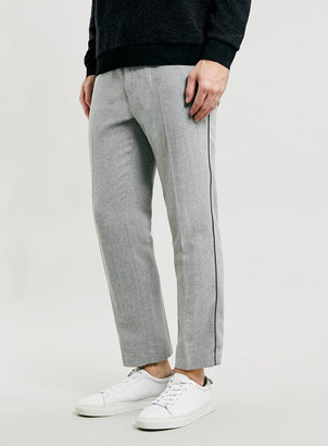 Topman Lux Grey Ankle Grazer Suit Trousers