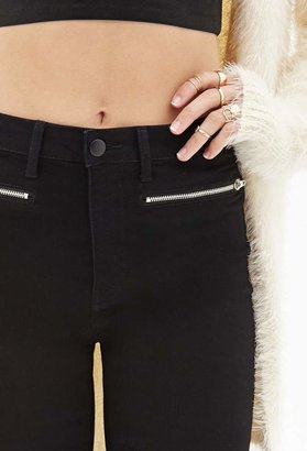 Forever 21 Mid-Rise - Zippered Skinny Jeans