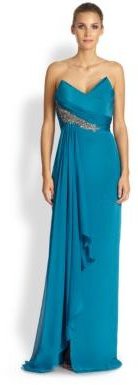 Notte by Marchesa 3135 Notte by Marchesa Strapless Silk Crepe Gown