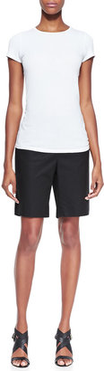 Lafayette 148 New York Metro Stretch Four-Pocket Bermuda Shorts, Black