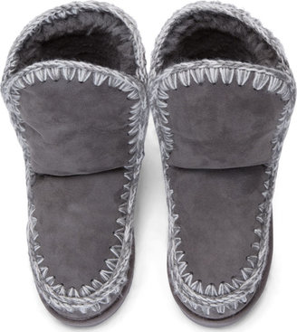 Mou Grey Shearling Eskimo Boots