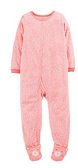 Carter's Girls' 4-10 Pink Leopard Footie Pajamas