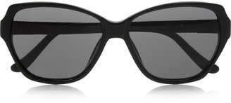 The Row Leather-trimmed round-frame acetate sunglasses