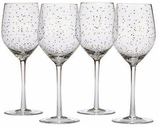 Mikasa Lustre Dots Platinum Wine Glasses Set of 4-SILVER-One Size