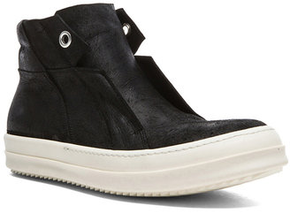 Rick Owens Island Dunk Distressed Leather Sneakers