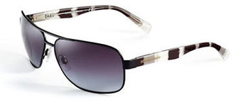 Dolce & Gabbana Rectangular Aviator Sunglasses - BLACK