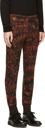 Paul Smith Red Wool Printed Trousers