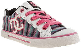 DC Chelsea Plaid Womens White Pink Fabric Skate Trainers