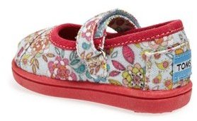 Toms 'Tiny - Inked Floral' Mary Jane Flat (Baby, Walker & Toddler)