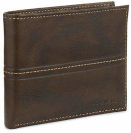 Dockers Pocketmate Leather Wallet-DARK BROWN-One Size