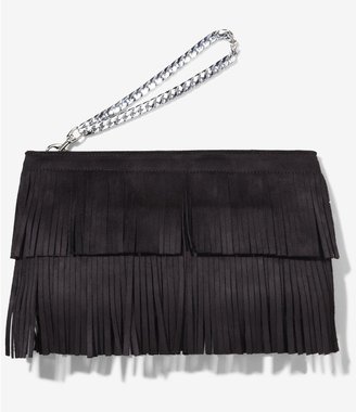 Express Fringed Chain Handle Clutch