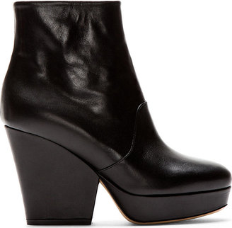 Maison Martin Margiela 7812 Maison Martin Margiela Black Leather Platform Ankle Boots