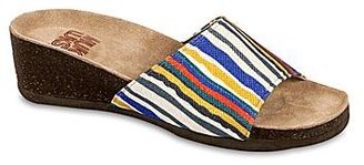 Muk Luks Lea Striped Slide Wedge Sandals