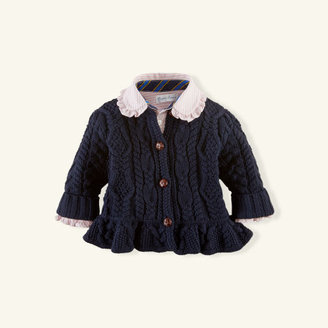 Baby Girl Cable-Knit Peplum Cardigan